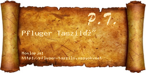Pfluger Tasziló névjegykártya